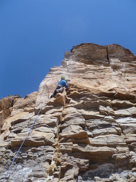 Moritz about a third of the way up Velociraptor.