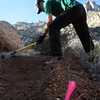 Mike putting finishing touches on the climber's trail   to Sven Tower III, McDowells Mtns Scottsdale  AZ