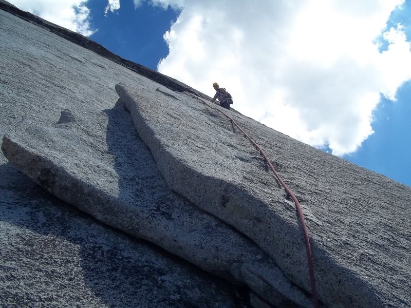 David Shuey, Snake Dike 5.7 R, Half Dome, Yosemite NP, Aug 2013