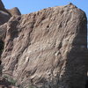 The north face of Briscoe County Boulder.