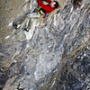 Matt Lloyd climbing the crux.