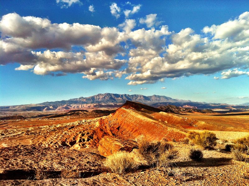 Desert area in washington Warner Valley. Pine Valley Mountain in the background.