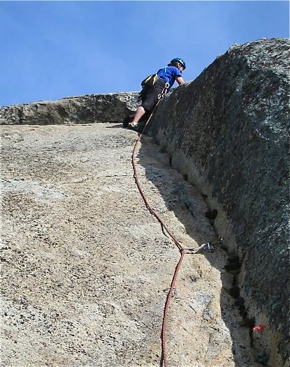 going right and up to the ledge on pitch 3