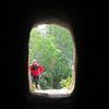 Emerging from one of several tunnels on the trail