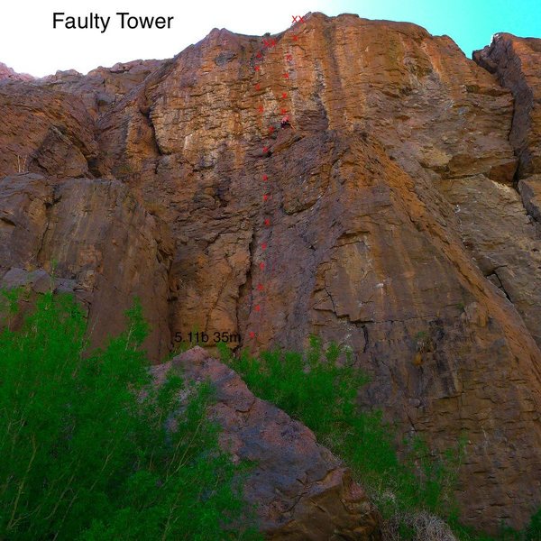 Topo to a new route at the Fautly Tower.