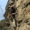 BredStache sticking the tricky low crux.