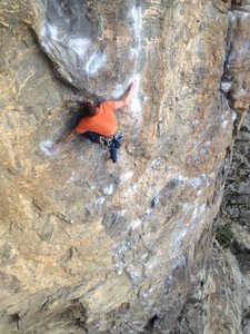 My buddy Rob working the crux.