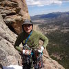 Mike on Sidetrack (Sundance Buttress).  Lumpy Ridge Late April 2013.  