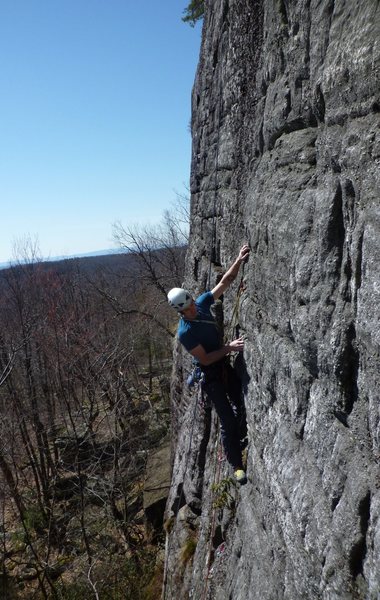 Onsighting on the Clamshell Wall on a gorgeous spring morning.