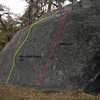 The Routes of the Mini-Slab Boulder