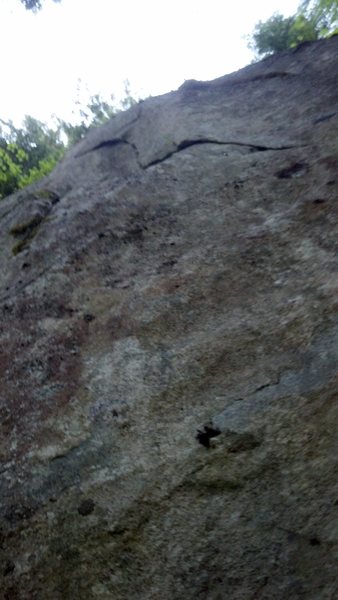 Concrete lawn critters upper crack the bottom is so steep you can't see this unless you poke your head out from the ledge the climb starts from 