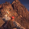 Jack Rutherford on SE Ridge, McHenry's Peak, 1969.