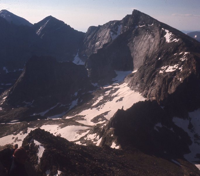 Looking down SE Ridge to Stoneman Pass, Chiefshead, 1969.