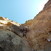 Early Bird Climb to catch the shade.  Stimulating lead!