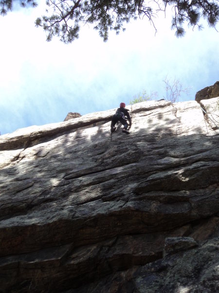 Deb in the upper crux.