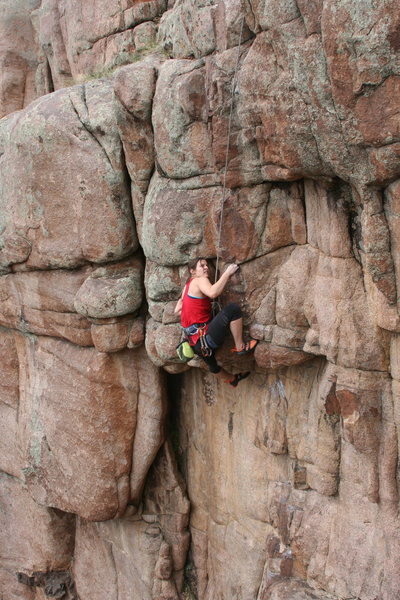 Audrey pulling the roof on Pale Face.