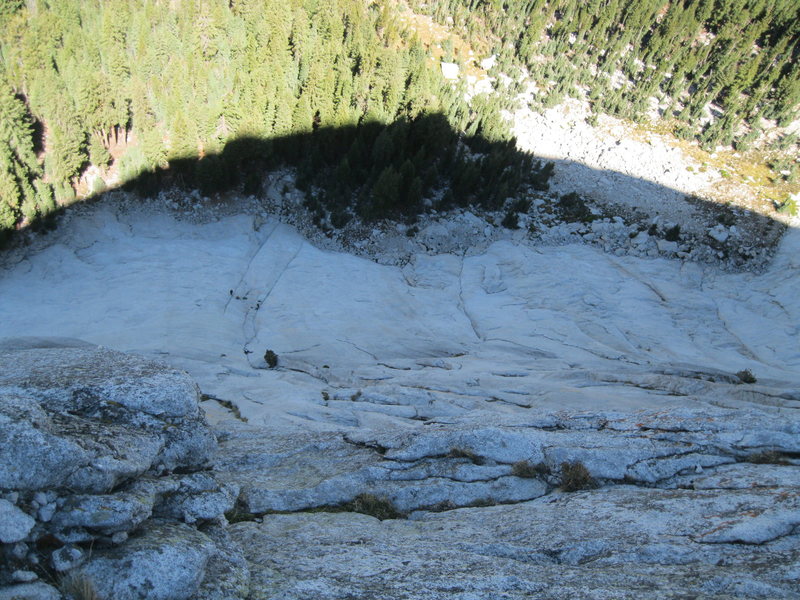 Looking down from Crescent Ledge. 