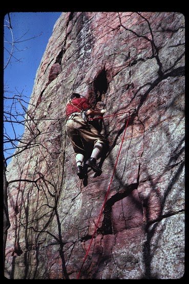 Richard Goldstone on Richard's Reprieve, Two Pines Buttress, Devil's Lake 1962(?)