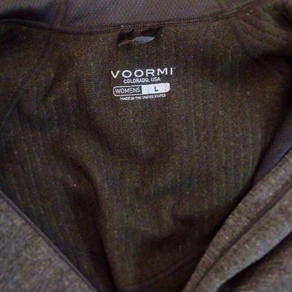 Inside label on a Voormi High E hoodie