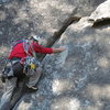 Mike, on Hanging Flake as alternate start to Swan Slab Gully.