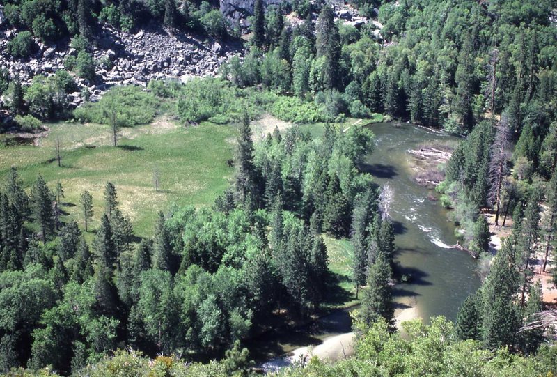 Kings River as viewed from the base of North Dome, Zumwalt Meadow.