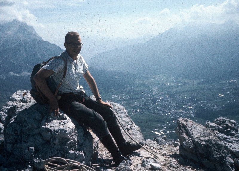 My 24 year old ass on the summit of Punta Fiames. next on the agenda: rapid descent to get sandwiches and BEER!