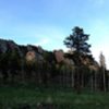 Staunton Rocks from the western end of the climbing access trail.