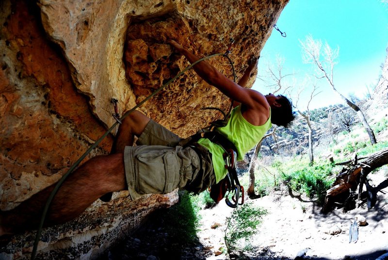 In the roof near the start of The Thin Thin.  Photo by Jake Croft.