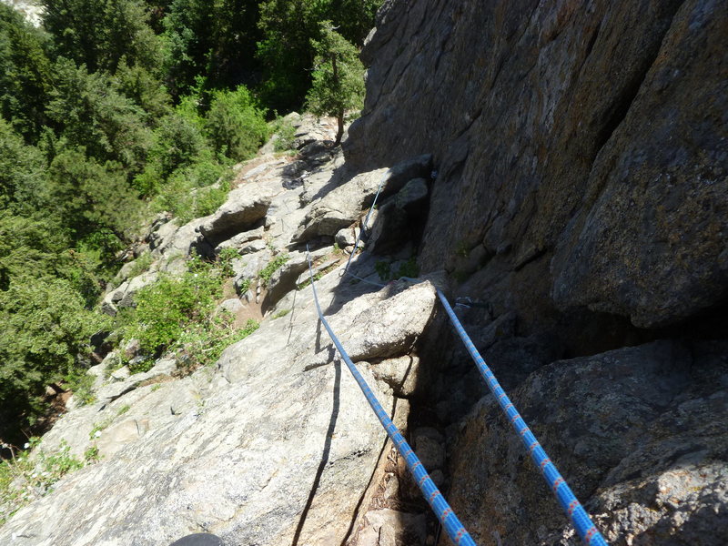 Looking down the route.