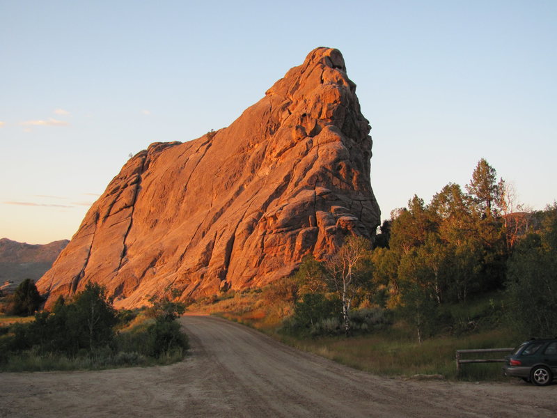 Morning Alpenglow on Bath Rock.