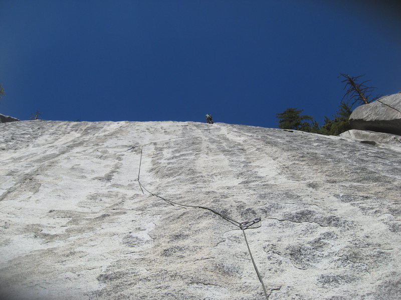 Albert Ramirez at the belay of the second pitch.