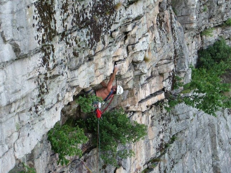 The roof crux.  