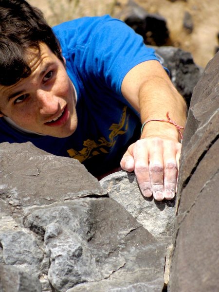 Adam Range after the crux of one of his first leads... .10c!