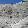 Climbers on Cowgirl Route; sketch shows general line of ascent, but there is a lot of leeway in the line followed.