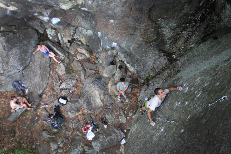 Keith climbing and his crew watching the show :)