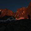 Approaching underhill across the glacier at 530 am, it took us a hour to get from our bivy to the base of the underhill