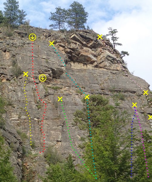 The Main Wall topo - from the SW.