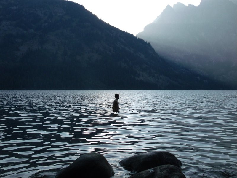 Me in Jenny lake at sunset.