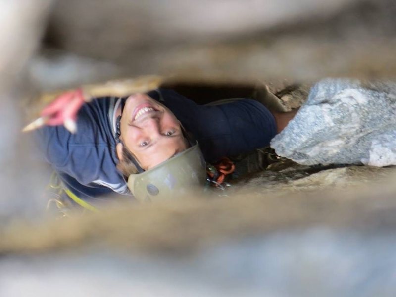 Hauling packs up chimneys isn't as much fun as this picture may suggest 