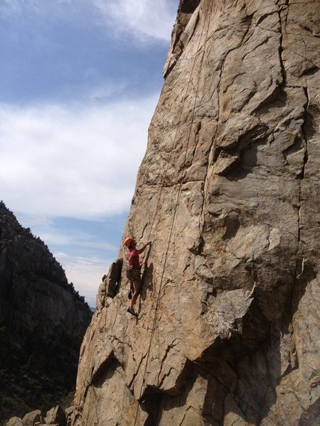 Jeff climbing new terrain at the L.S.