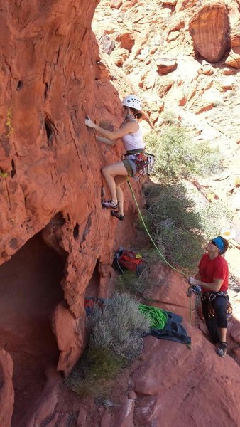 A really fun climb, cruxy at the second bolt