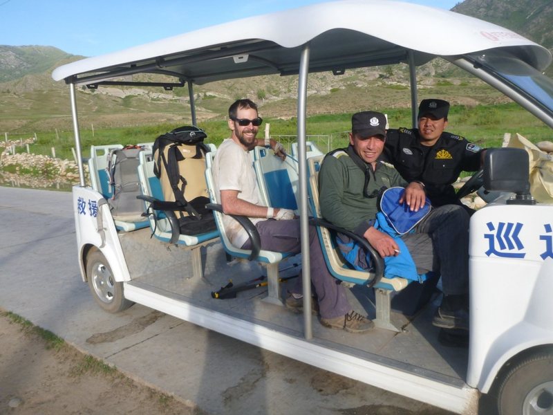 Like disneyworld for climbers, golf cart rides to the climbs.