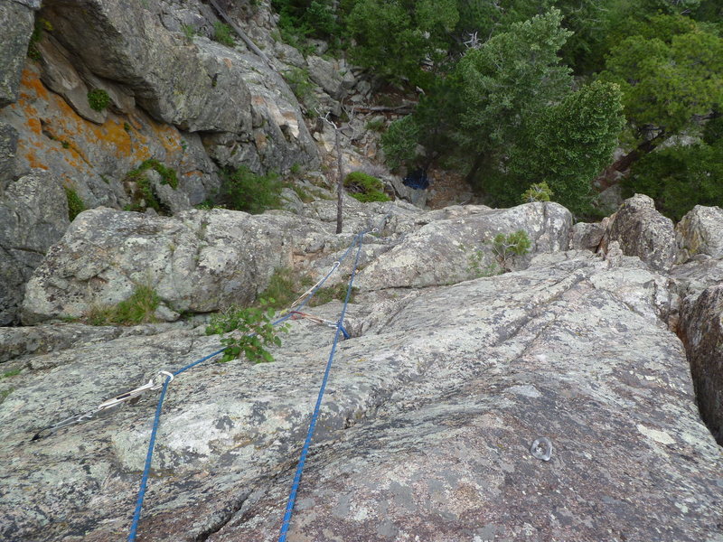 Looking down the route.