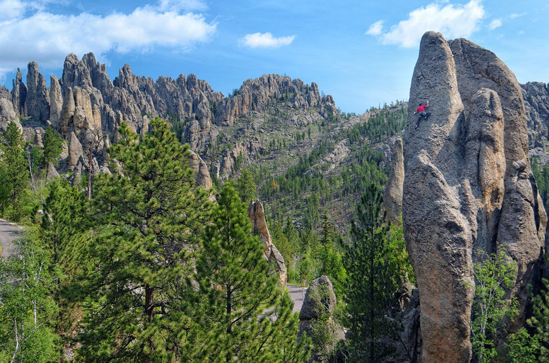 Nate Erickson on the run-out crystals of Quartz Jester. July, 2013.