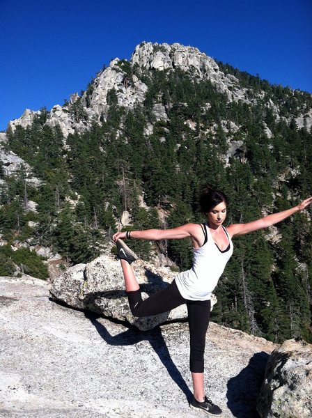 Yoga on the top of Tahquitz rock after we summited 