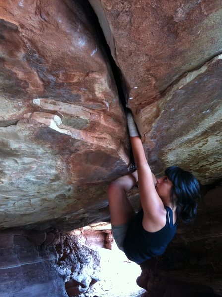 Working some sections at the crack house, Moab, UT.