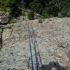 Looking down at the slab from the anchor.