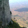 Mike on the opening moves of The Head of the Sphinx, Zomba Plateau.