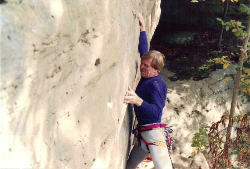 John Payne on "Ragin Cagun" 5.12c Jackson Falls, So. Ill.