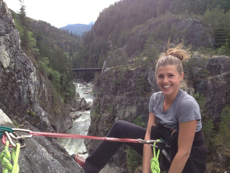 Squamish bc - star check.  3 pitch awesomeness above the river, tons of exposure.